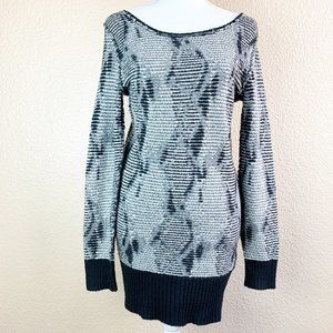Free People Black and Gray Sweater Dress
